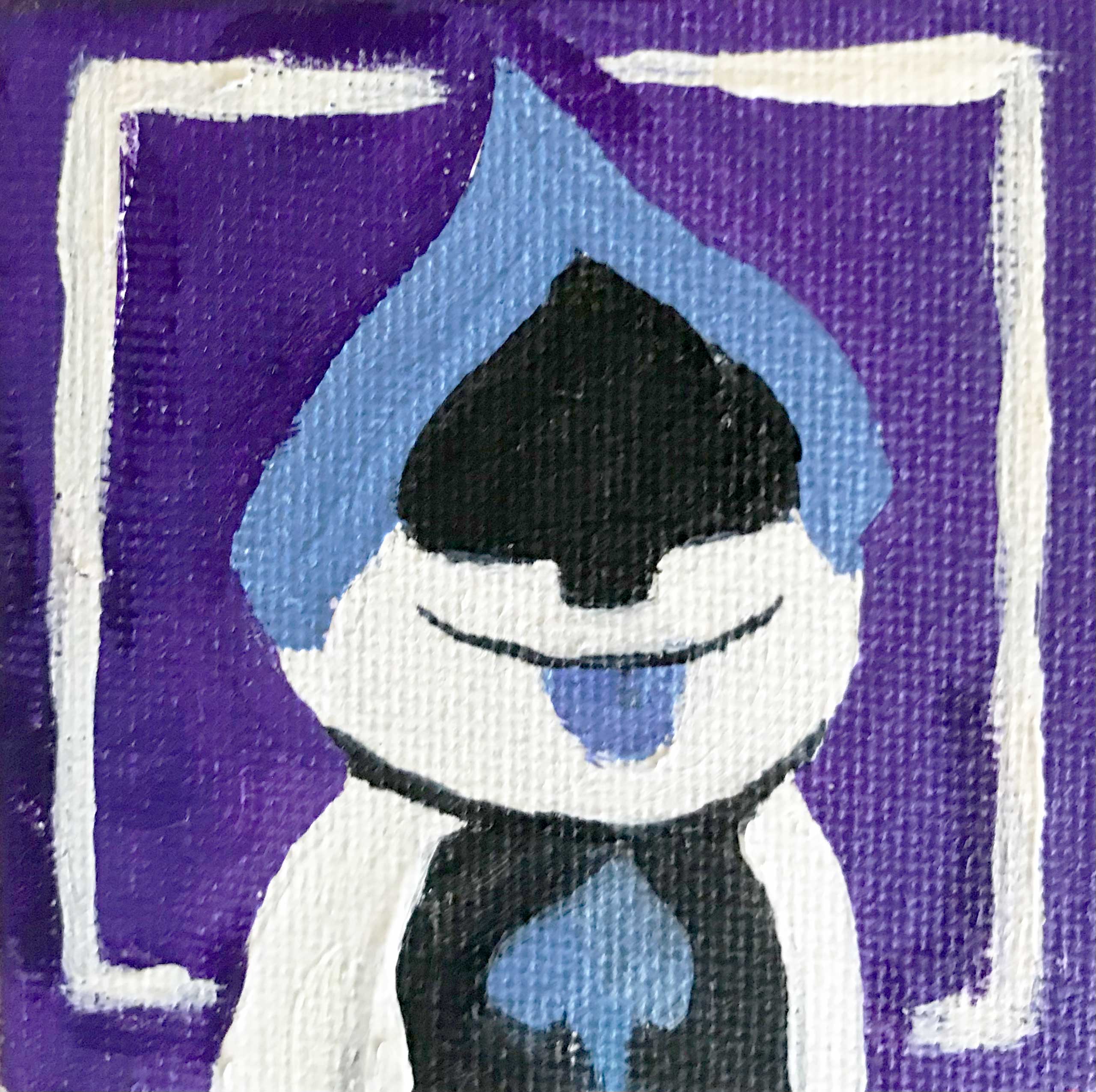 Mini canvas portrait of a deltarune character named lancer